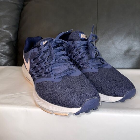 NIKE 9.5 Run Swift Women’s Heather Indigo Blue Knit White Running Sneakers - Picture 10 of 11